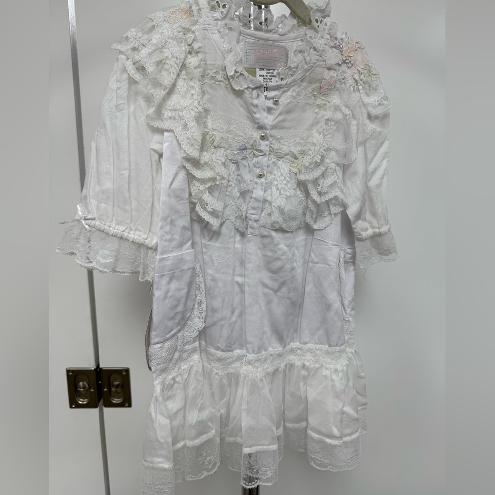Vintage White Ruffle Dress for Kids